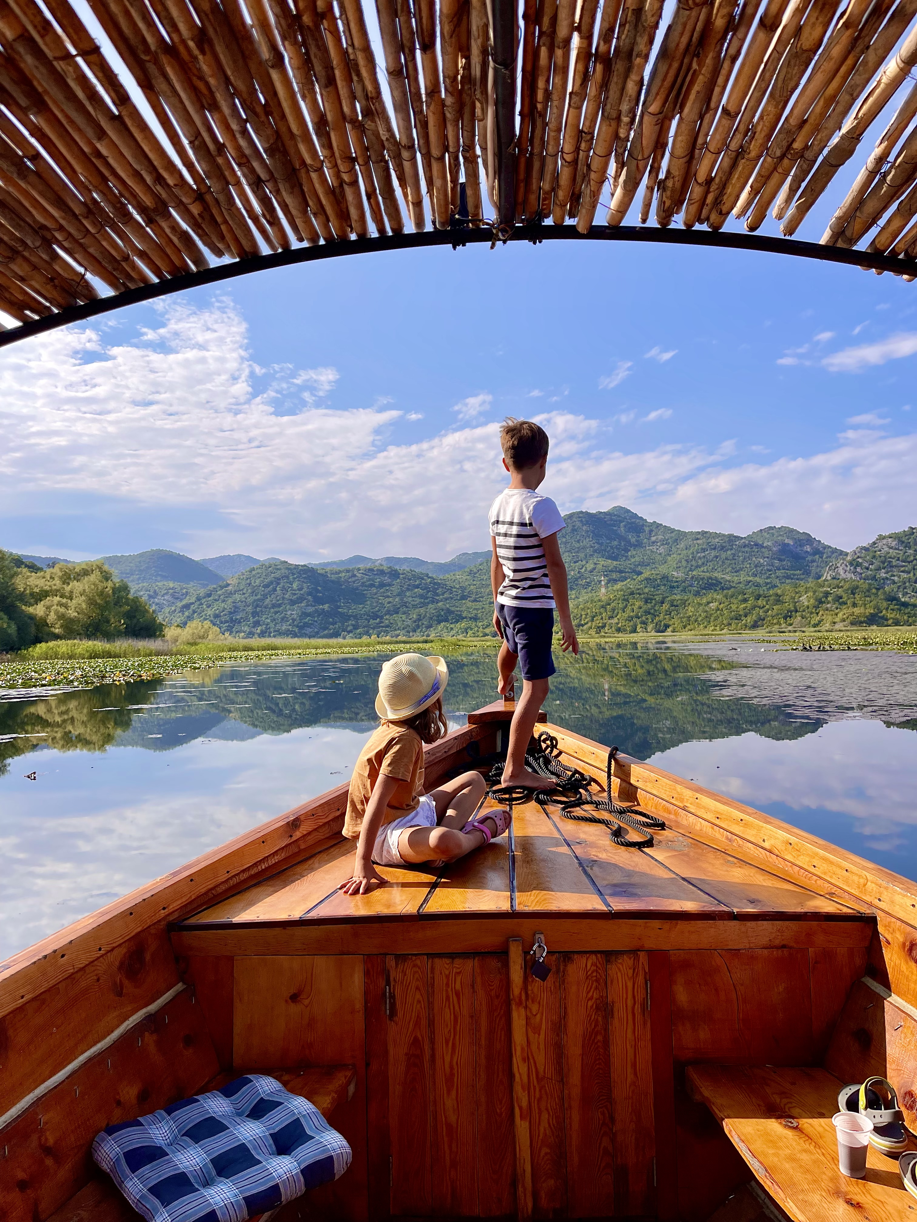 Authentic wooden boat on Lake Skadar